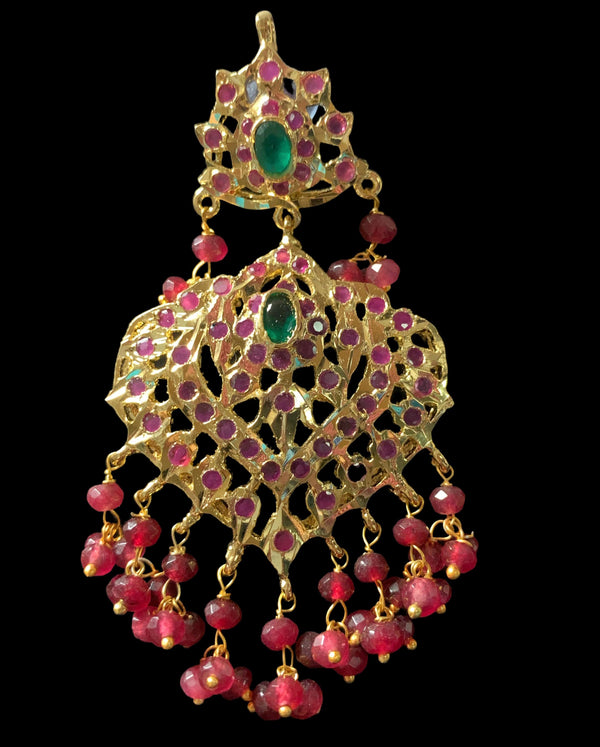 DER183 Ekta  ruby emerald earrings (READY TO SHIP)