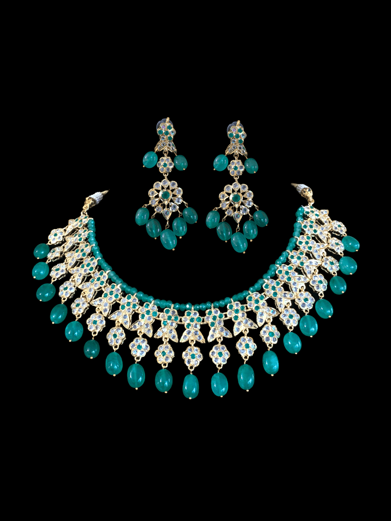 NS230 Parisha necklace set in green ( SHIPS IN 4 WEEKS )