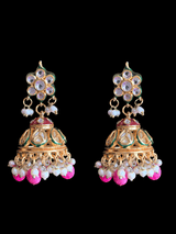 Kundan jhumka earrings with meenakari ( READY TO SHIP )