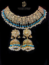 NS69T Rashmika set in turquoise ( READY TO SHIP  )