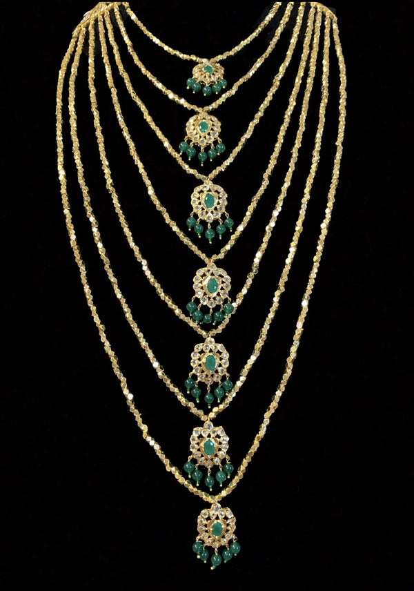 Gold plated beads satlada in green ( SHIPS IN 4 WEEKS )