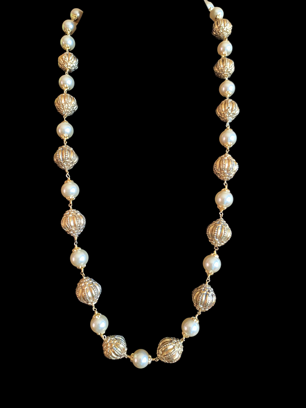 92.5 silver and gold plated nakshi beads mala