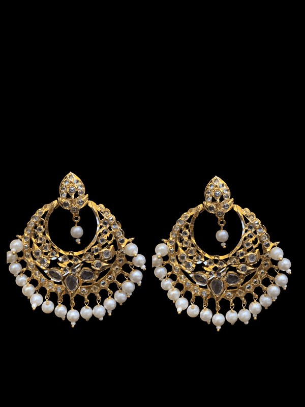 Noor chandbali in shell  pearls (SHIPS IN 4 WEEKS )