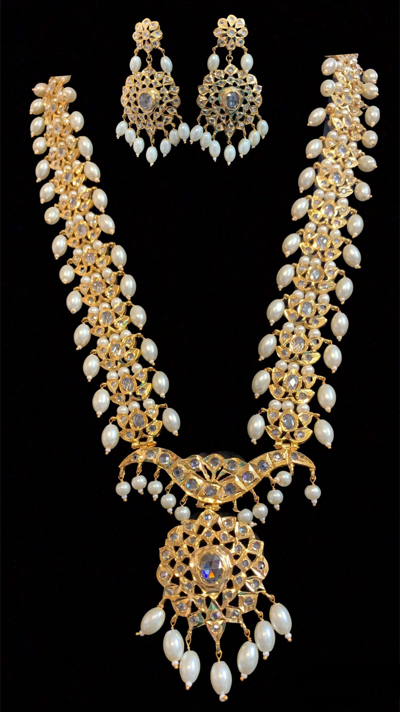 LN80 Asif jaahi haar in shell pearls ( READY TO SHIP ) – Deccan Jewelry