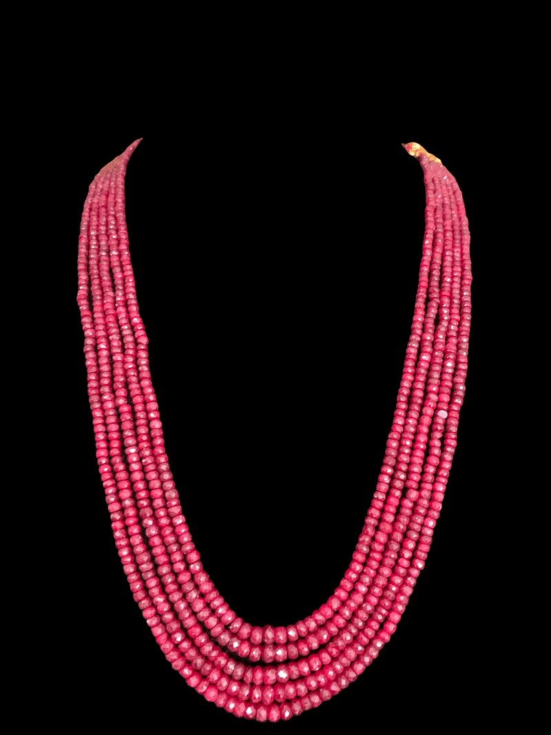 NS296 Natural ruby beads in 5layers ( READY TO SHIP )