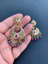 Ruby emerald Pearl Jadau earrings ER 103