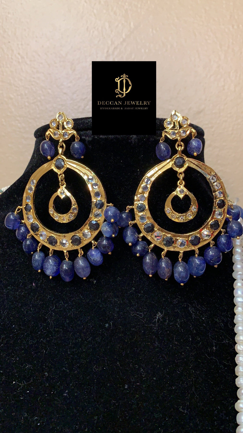 Tirmani in natural pearls and sapphires ( SHIPS IN 4 WEEKS  )