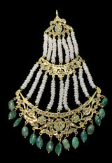 Insia bridal jadavi lacha satlada set in emeralds , SHIPS IN 4 WEEKS