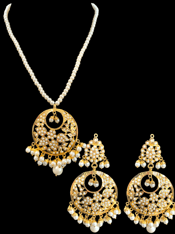 PS103 Naina  pendant set ( pearls    ) ( SHIPS IN 4 WEEKS )