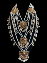 SAT60 Maahi bridal Hyderabadi three layered necklace with earrings ( READY TO SHIP )