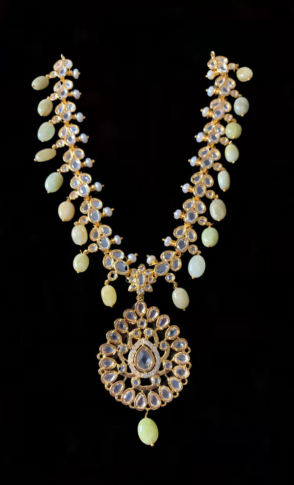 NS101 Ashrita polki necklace with earrings ( READY TO SHIP)