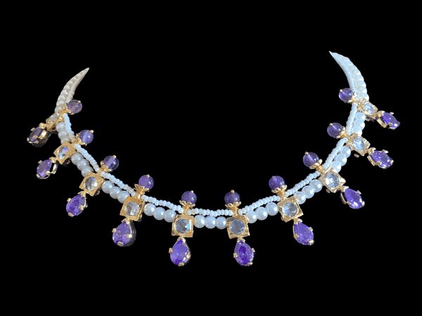 NS253 Kiara neckalce set in amethyst   ( READY TO SHIP )