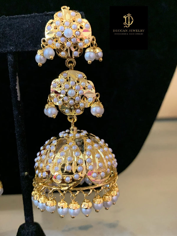 Hina jhumka ( pearls )  ( SHIPS IN 4 WEEKS )