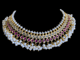 Faiza necklace set in fresh water pearls    (READY TO SHIP)  )