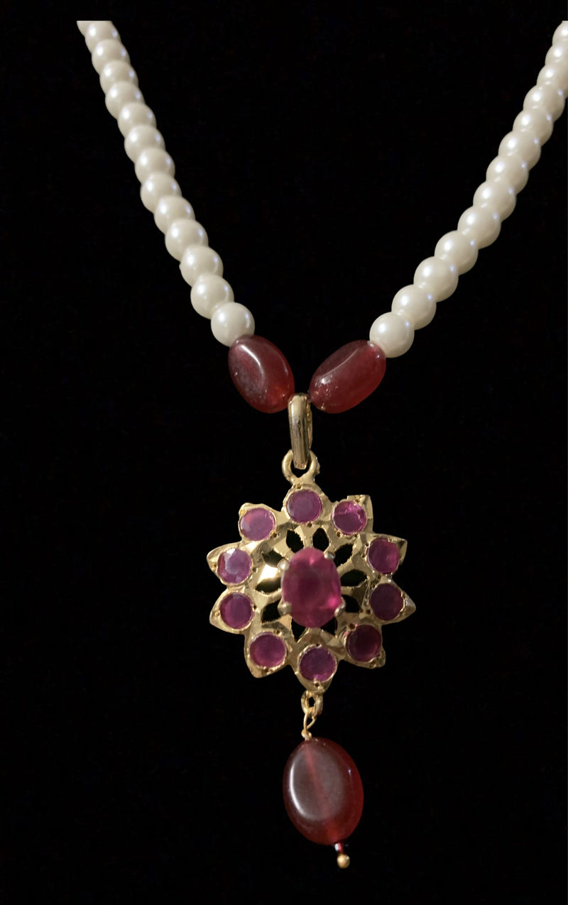 PS52 Nisa pendant set in Ruby  (READY TO SHIP)