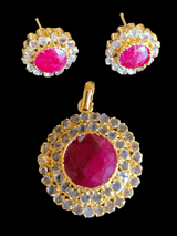 PS453  Pendant set with  ruby      ( READY TO SHIP )