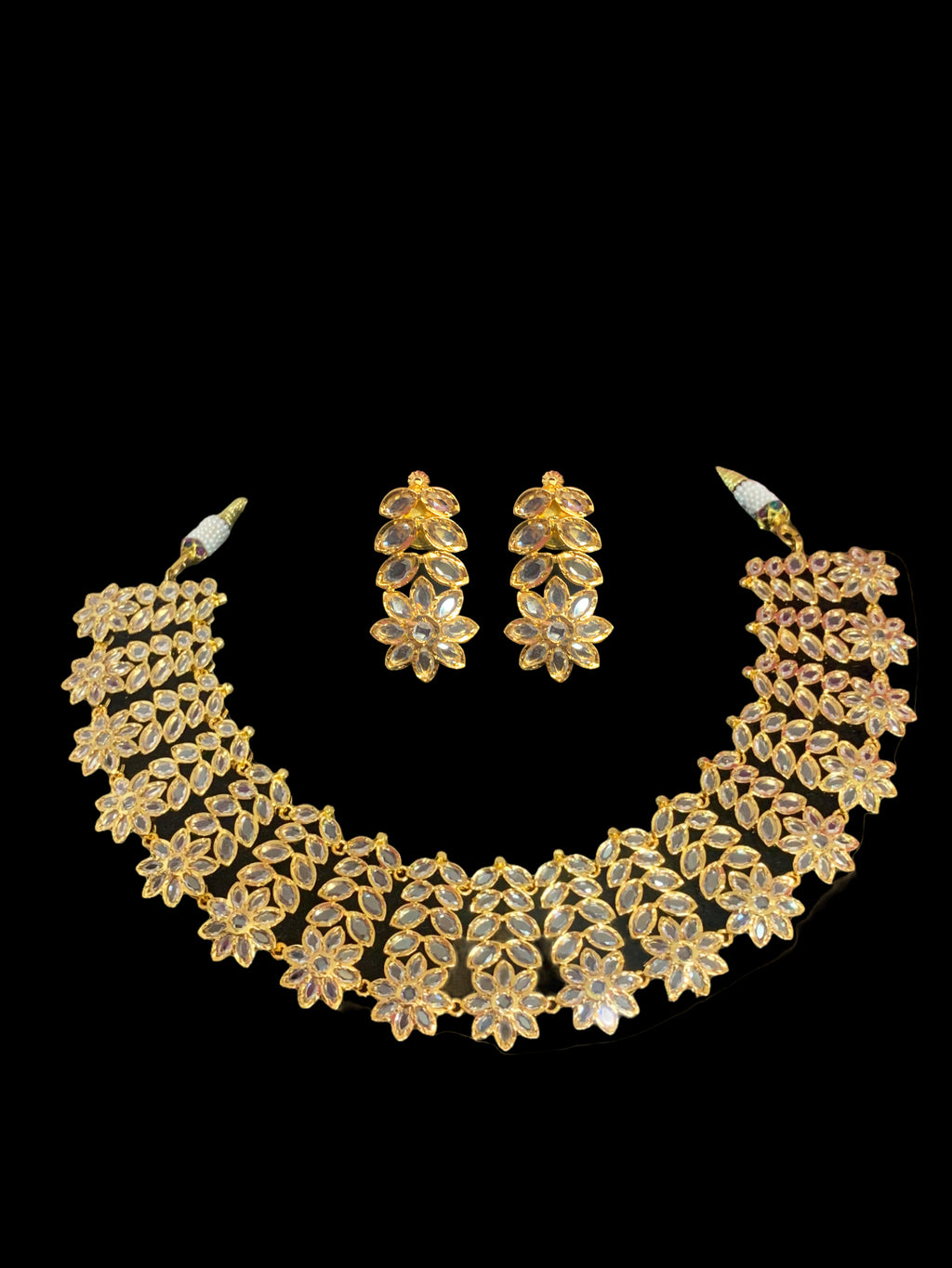NS366 MIZAN Hyderabadi gold plated necklace set ( READY TO SHIP
