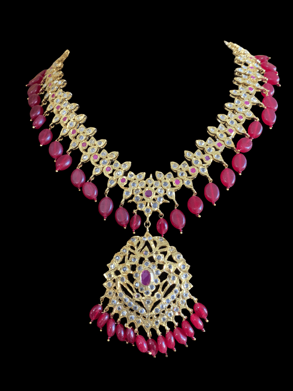 NS283 Aaina necklace (ruby)(READY TO SHIP)