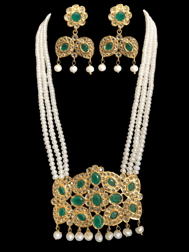 LN21 Sharnaz fresh water pearl necklace in green  ( READY TO SHIP)