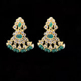 NS111 Ujwala Hyderabadi emerald  necklace set with earrings (READY TO SHIP )