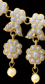 NS186 Neha jadau necklace set ( pearl   ) - READY TO SHIP