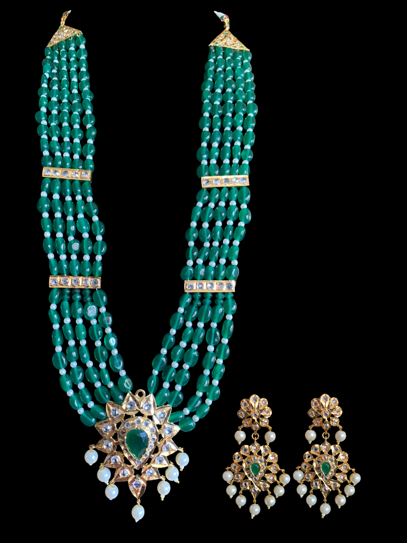 LN162 Erica Rani haar in emerald quartz beads  ( READY To SHIP )