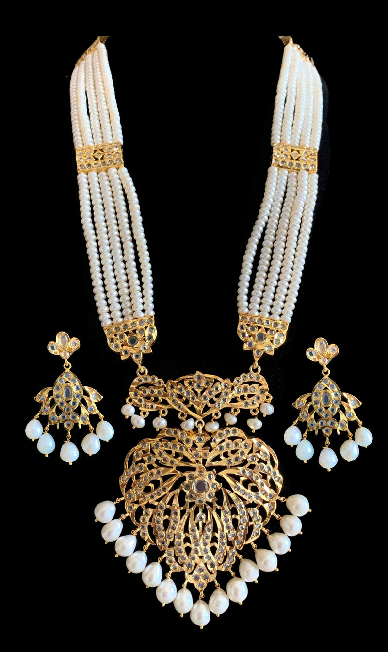 LN172 Namrata long Rani haar in fresh water pearls ( READY TO SHIP )