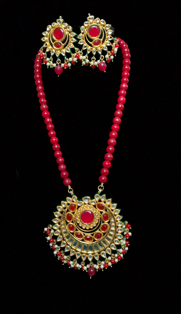 PS451 Nayana pendant set in red   ( READY TO SHIP )