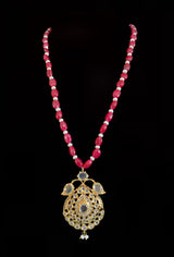 Jugni in ruby beads with fresh water pearls ( READY TO SHIP )