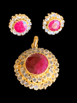 PS86 Pendant set with  ruby      ( READY TO SHIP )