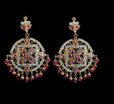 NS137 Ruchika  necklace set in red   ( READY TO SHIP )