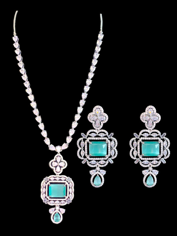 NS504 MISHA silver plated necklace with earrings ( READY TO SHIP )