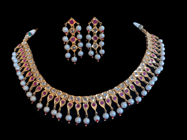 NS134 Barfi necklace set ( READY TO SHIP )