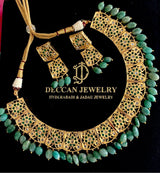 NS143 Badia Emerald necklace set  (READY TO SHIP )