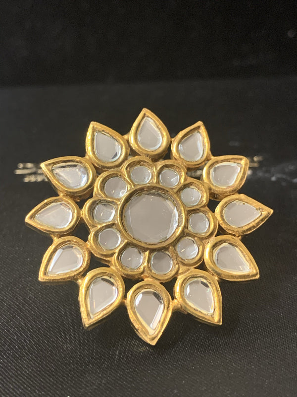 DJR29 Kundan flower ring ( READY TO SHIP )