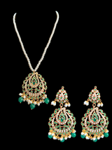 PS96 Jadau  pendant set in green   ( READY TO SHIP)
