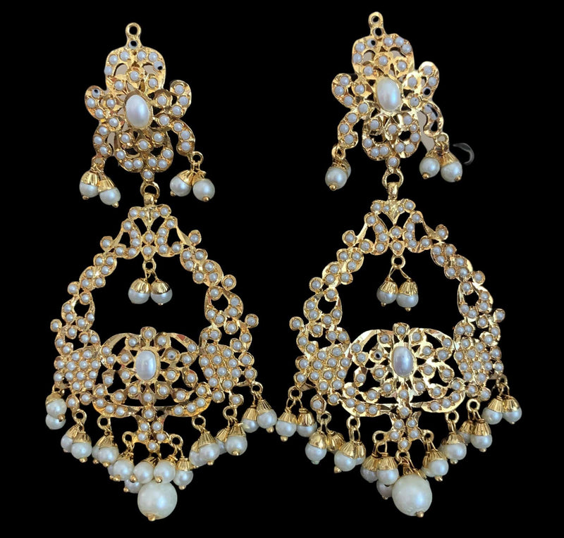 NS166 Niyati pearl jadau necklace with earrings ( READY TO SHIP )