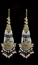 DER83 Lana jhoomar earrings - Ruby  ( READY TO SHIP )