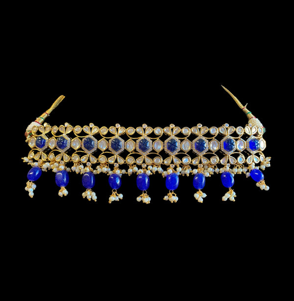 Vedika polki choker in blue   ( READY TO SHIP)