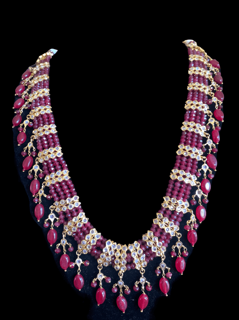 LN104 Esra multipendant necklace-ruby    ( READY TO SHIP )