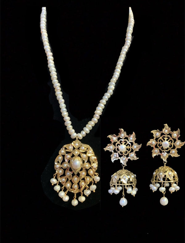 PS347 Isha  fresh water pearl necklace set ( READY TO SHIP )