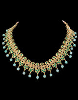 NS133 barfi necklace set (Green ) (READY TO SHIP)