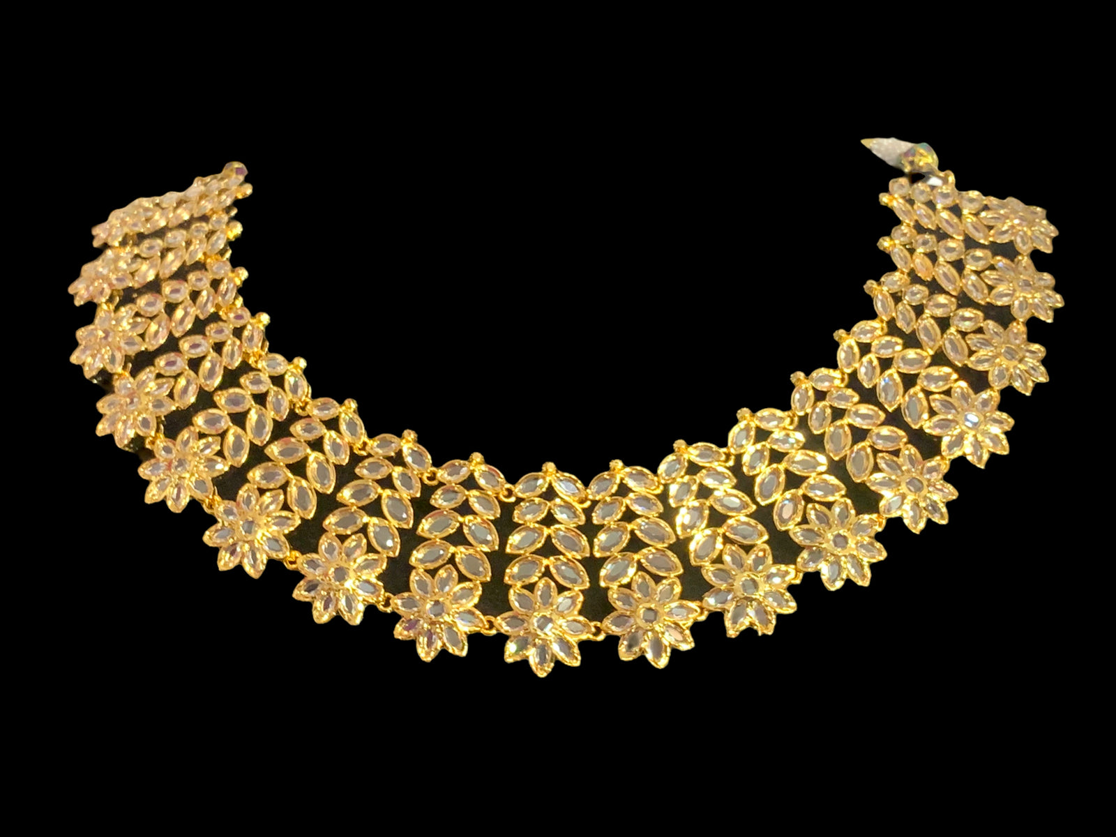 NS366 MIZAN Hyderabadi gold plated necklace set ( READY TO SHIP