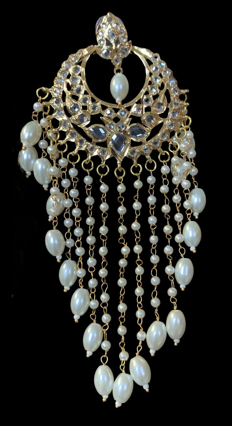 DER280 Noor chandbali pearls  ( SHIPS IN 4 WEEKS )
