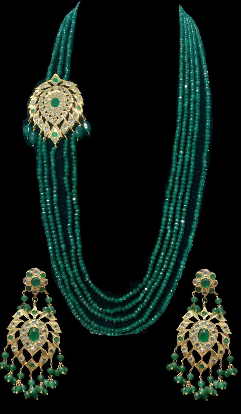 LN52  Tanmayee bridal multistranded necklace with earrings( READY TO SHIP )