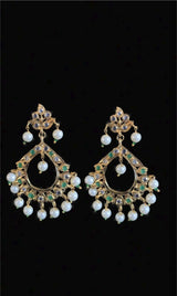 Maria chandbali in green  with  pearls    ( READY TO SHIP )
