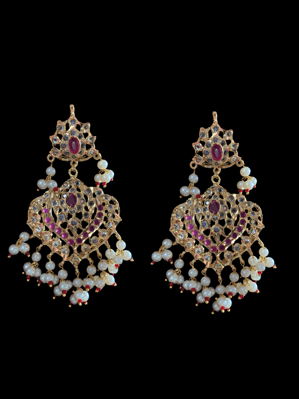 Ekta earrings in ruby / red DER35 ( SHIPS IN 4 WEEKS  )