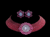 Cz necklace set - ruby  ( READY TO SHIP)