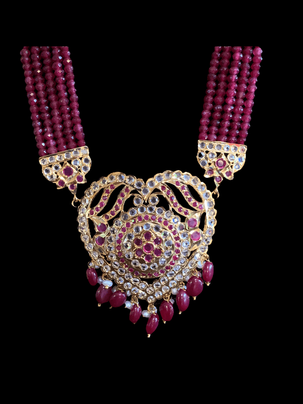 Antara hyderabadi Rani haar -red/ruby ( SHIPS IN 4 WEEKS )