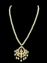 PS66 Diana feroza / turquoise  Hyderabad pendant set with Chandbali ( SHIPS IN 3 WEEKS )